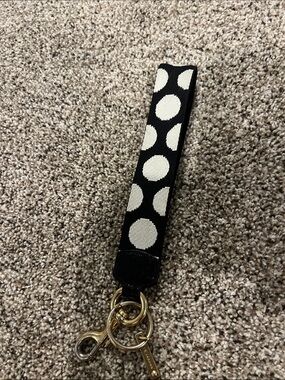Marc Jacobs Black and White Polka Dot Wristlet Keychain